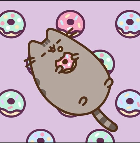 Pusheen and her donuts! Cute Pusheen, Pusheen Love, Pusheen Stickers, Pusheen Cute, Pusheen Cat, Söt Katt, Kawaii Cat, Cat Wallpaper, Cute Animal Drawings