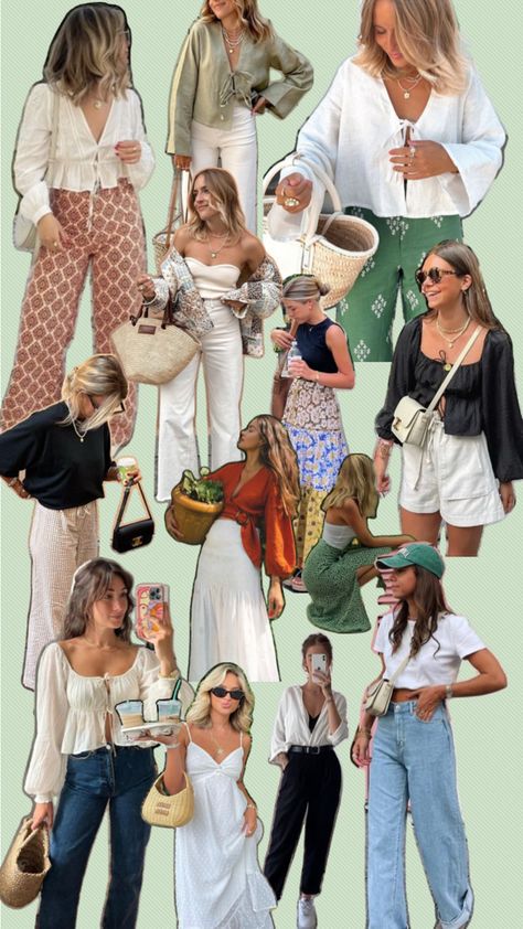 Italian Summer Outfits Modest, Italian Outfits Aesthetic, Australian Open Outfit, Lisbon Outfit Summer, Summer 2024 Aesthetic, Mamamia Outfits, Italian Fashion Aesthetic, Market Outfit, Spain Outfit