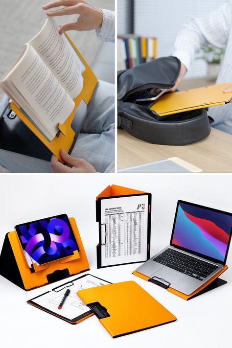 Book Stand Design, Folder Holder, Computer Education, Pile Of Books, Kawaii School Supplies, Purse Essentials, Document Folder, Gaming Room Setup, Ipad Stand