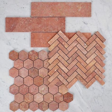 Casa Country, Brick Architecture, Tile Inspiration, Material Palette, Material Textures, Clay Art Projects, Materials And Textures, Tile Ideas, Pink Marble