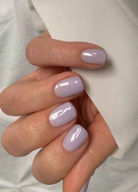 We're All Fans of Glitter Nails Now—Here's How to Get the Look | The Everygirl Mauve Nails, Cute Short Nails, Toe Nail Color, Short Gel Nails, Lavender Nails, Subtle Nails, Nagel Tips, White Nail, Pastel Nails