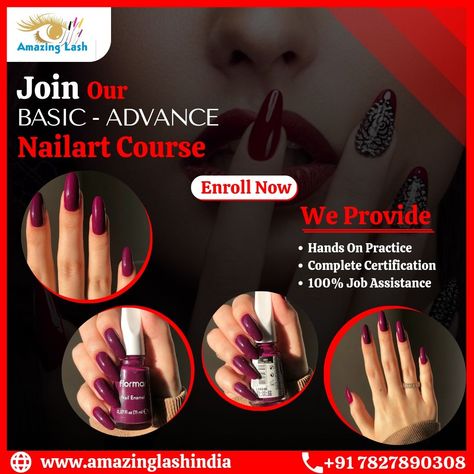 Take your nail art skills to the next level with our basic to advanced course at Amazing Lash! From the basics to advanced techniques, we've got you covered. Enrol now and become a pro at creating stunning nail art designs New Batch starting soon from- 01/01/2023 (enroll now) DM For any Queries For services please contact us at on-7827890308 For more info visit our website-🌐 www.amazinglashindia. . . #nails2inspire #nailartcourse #nailtrends #stunningnails #nailart Nail Art Course, Nail Art Courses, Nail Courses, Art Skills, Enroll Now, Best Lashes, Nail Extensions, Nail Trends, The Basics