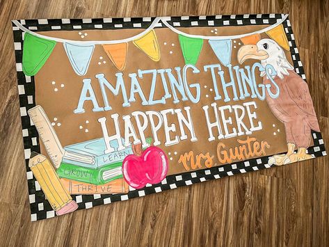 The cutest back to school banner! 🤩🩵🌟 Candy Banner, Kraft Paper Banner, Teacher Banner, Painted Banners, Painted Banner, Back To School Banner, Abc Kids, Classroom Banner, School Hallways