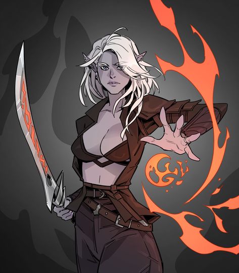 Drow Elf Female Character Design, Drow Cleric, Bg3 Character, Pathfinder Rpg Characters, Fantasy Fighter, Character Commission, Dragon Age Characters, Elf Characters, Fantasy Comics