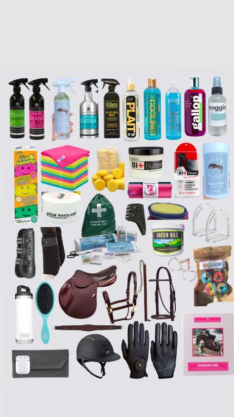 Horse Riding Essentials, Horse Show Essentials, Things For Horses, Horse Things To Buy, Horse Needs, Horse Must Haves, Horse Stuff To Buy, Equestrian Wishlist, Horse Essentials