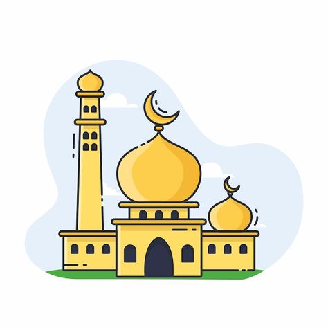 Mosque Clipart, Illustration Vector, Minimalist Style, Minimalist Fashion, Premium Vector, Graphic Resources, White Background, Vector Free, Clip Art