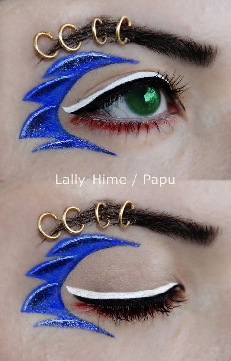 Sonic the Hedgehog makeup! Hedgehog Makeup, Sonic Makeup, Sonic Costumes, Sonic The Hedgehog Costume, Shadow Costume, Sonic Costume, Hedgehog Accessories, Joker Makeup, Shadow Sonic