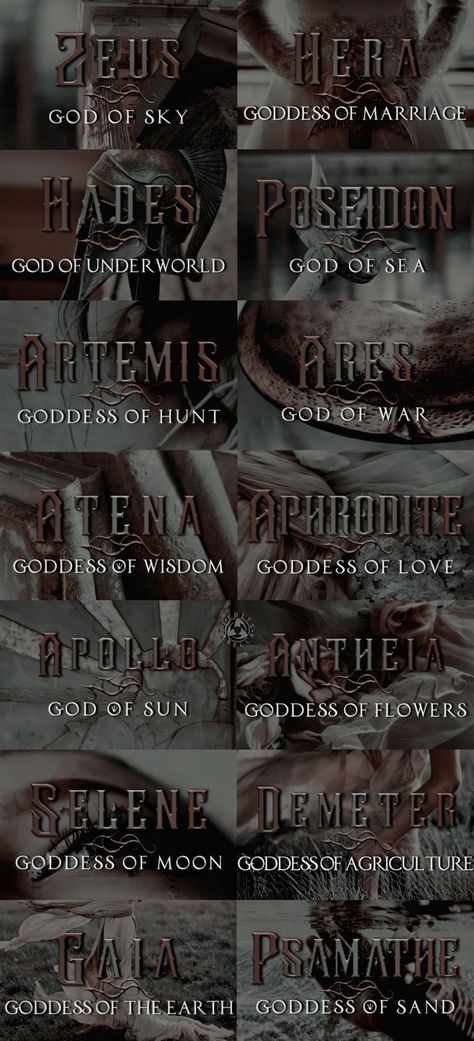 Greek Mythology All Gods, Greek Gods And Goddesses Symbols, Gaia Goddess Wallpaper, Gods Of Greek Mythology, Greek Mythology Selene, Ancient Greek Mythology Tattoos, Greek Mythology Lockscreen, Good Greek Mythology Books, Mythology Lockscreen