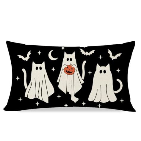 Black Halloween Decorations, Burlap Halloween, Pillows Cases, Halloween Pillows Covers, Spooky Black, Fall Sewing, Farmhouse Halloween, Halloween Throw Pillow, Halloween Artwork