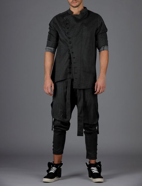 Black Denim Shirt, Asymmetrical Pattern, Asymmetric Shirt, Harem Pants Men, Button Shirts Men, Blue Denim Shirt, Designer Pants, Mens Designer Shirts, Denim Shirt Men