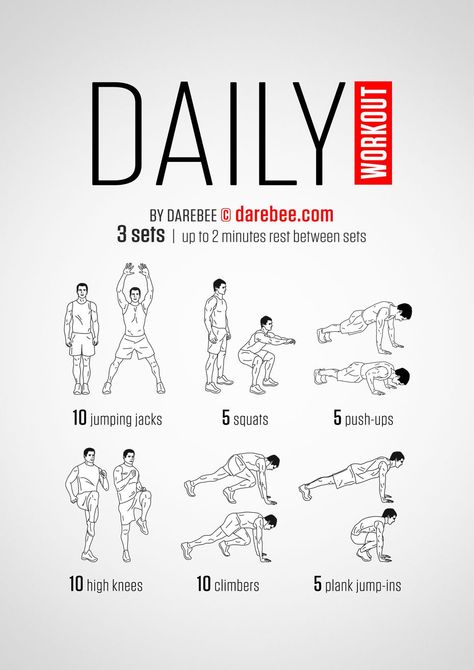 Daily Workout Easy Daily Workouts, Easy Workouts For Beginners, Workouts For Men, Daily Exercises, Trening Sztuk Walki, Daily Workout Plan, Yoga Video, Daily Workouts, Workout Chart