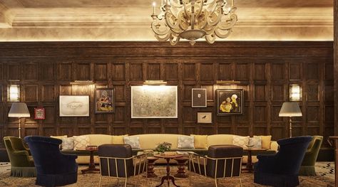 The Beekman, which has that nine-story atrium and restaurants from Tom Colicchio and Keith McNally. Beekman Hotel, Martin Brudnizki, Soho Beach House, New York Hotels, Building Renovation, Romantic Hotel, Design 101, Hotel Interior Design, Hotel Interiors