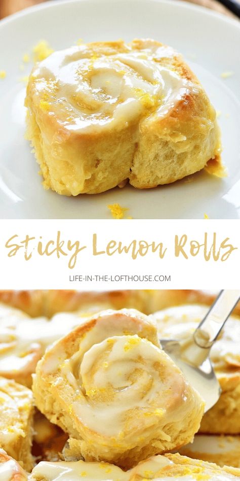 Lemon Sweet Rolls, Lemon Rolls, Sweet Roll Recipe, Lemon Cream Cheese, Cream Cheese Glaze, Lemon Dessert Recipes, Breakfast Sweets, Sweet Rolls, Cinnamon Rolls Homemade