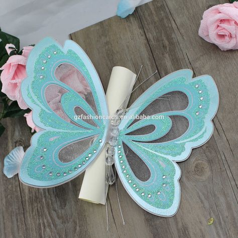 Source 2020 Royal Butterfly Shape Wedding Invitation Card with Box on m.alibaba.com Butterfly Wedding Invitations, Scroll Wedding Invitations, Popular Wedding Invitations, Card Butterfly, Card Wedding Invitation, Marriage Invitation Card, Butterfly Invitations, Quince Decorations, Paper Logo