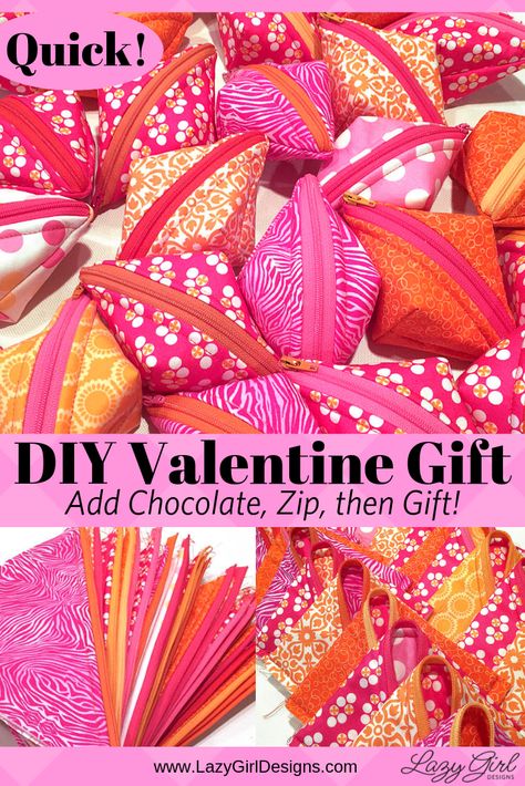 Diy Valentine's Gifts, Zipper Pouch Sewing Pattern, Pouch Sewing Pattern, Tote Bag Pattern Free, Diy Baby Headbands, Valentine's Day Gift Ideas, Pouch Sewing, Cadeau Diy, Assembly Line