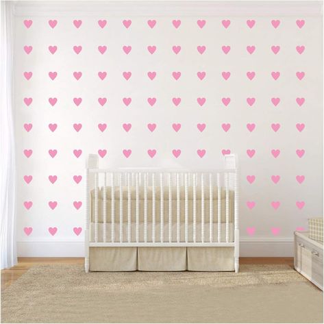 Amazon.com: 2inchx100 Pieces DIY Heart Wall Decal Vinyl Sticker for Baby Kids Children Boy Girl Bedroom Decor Removable Nursery Decoration (Soft Pink) : Baby Gray Stickers, Pink Stickers, Heart Wall Decal, Boy Girl Bedroom, Diy Heart, Children Boy, Wall Stickers Kids, Girl Bedroom Decor, Room Home Office