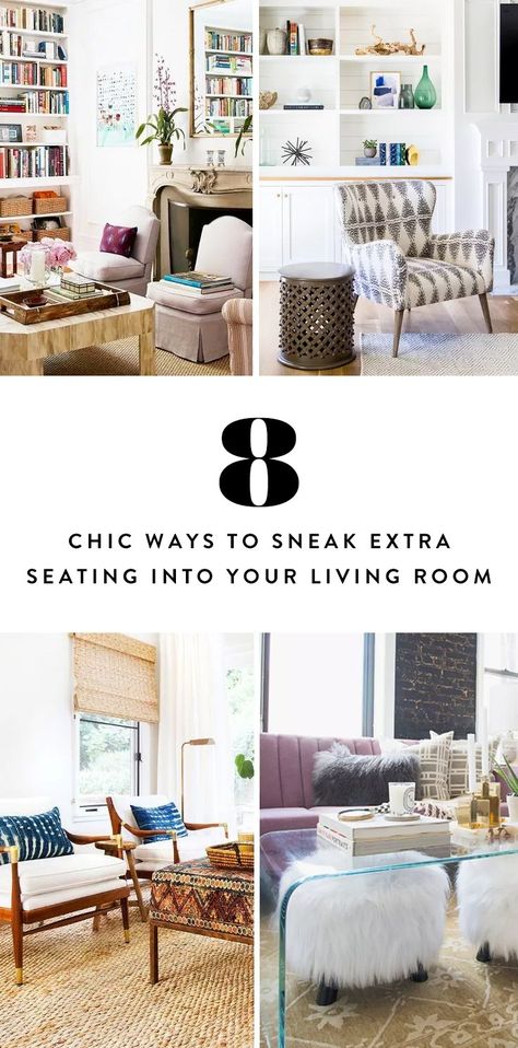 Here are the chicest ways to add extra seating into your space. Oversized Chair Living Room, Cheap Adirondack Chairs, Hanging Chair From Ceiling, Comfy Accent Chairs, Small Lounge, Scandinavian Dining Chairs, Toddler Table And Chairs, Seating Ideas, Comfy Living Room