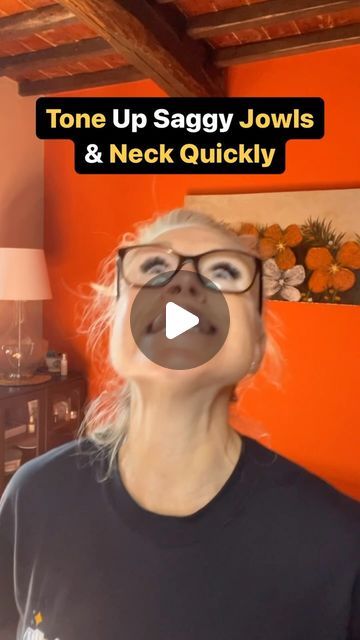 Liz Wadden | Anti-Aging Enthusiast on Instagram: "Tone up your jawline and neck quickly with this exercise!  Do 3 sets of 20 seconds starting out and try to do it a couple times a day, 5 days a week.  Comment “COURSE” for lifetime access to my 7 Day Skin Tightening course!" Tighten Chin And Neck, Tighten Loose Neck Skin, Sagging Chin And Neck, Tighten Neck Skin Double Chin, How To Tighten Jawline, Neck Firming Exercises, Jowl Exercises How To Get Rid, Neck And Jawline Exercises, Neck Exercise Women