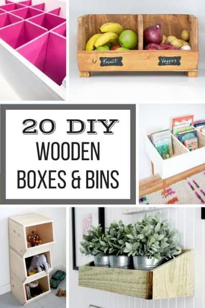 Making your own storage is easy with these DIY wooden boxes and bins! From simple crates to wall bins to jewelry boxes, you\'ll find exactly what you\'re looking for in this list! | wooden bins | wooden boxes | storage boxes | storage bins | DIY storage ideas | easy woodworking projects | #storage | #woodworkingprojects | #diyproject Diy Wooden Boxes, Storage Bins Diy, Jewerly Box Diy, Wooden Bins, Wooden Box Diy, Creative Woodworking, Woodworking Storage, Wood Projects For Beginners, Jewelry Box Diy