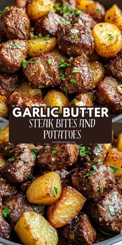 🥩🧄 Garlic Butter Steak Bites & Potatoes – a quick and delicious one-pan meal! Juicy steak bites and crispy potatoes are tossed in a rich garlic butter sauce for the ultimate easy dinner recipe. Perfect for busy weeknights! Pin & try this flavorful meal tonight! ✅  #SteakBites #GarlicButterSteak #EasyDinner #OnePanMeals #ComfortFood #QuickDinner #FoodieFavorite #WeeknightDinner #SkilletMeals #HomemadeMeals Garlic Pork Bites, Steak Bites Potatoes, Butter Steak Bites And Potatoes, Juicy Steak Bites, Steak Bites And Potatoes, Garlic Steak Bites, Pork Bites, Garlic Butter Steak Bites, Golden Potatoes