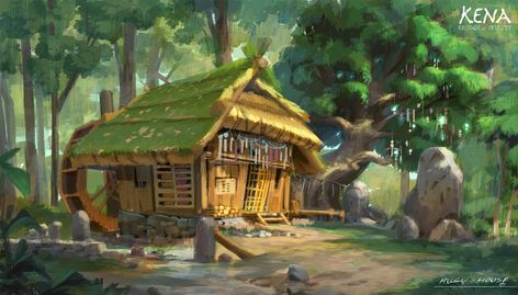 ArtStation - Kena : Bridge of Spirits - Concept Art and Character design Kena Bridge Of Spirits, Spirits Art, Location Inspiration, Spirited Art, Fantasy Art Landscapes, Environment Design, Environmental Art, Game Artwork, Book Illustration