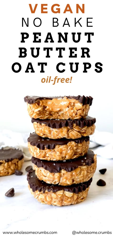 Healthier Peanut Butter Cups, 6 Ingredient No Bake Peanut Butter Chocolate Oat Cups, Health Peanut Butter Cups, Oat Cups No Bake, Peanut Butter Oatmeal Cups Healthy, No Bake Oatmeal Peanut Butter Cups, Protein Oat Cups, Peanut Butter Oat Cups Recipe, No Bake Peanut Butter Oat Cups