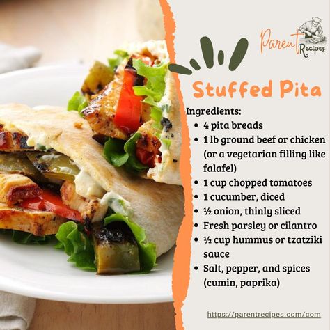 Stuffed Pita – A Quick and Delicious Recipe Craving a quick, easy, and flavorful meal? Look no further than this Stuffed Pita recipe! This dish combines soft, warm pita bread with your favorite savory filling, making it perfect for a family dinner, lunch on the go, or even a fun party snack. 🌮🥙 What is Stuffed Pita? Stuffed Pita is a versatile dish where soft pita bread is filled with a variety of ingredients, from spiced meat to fresh vegetables and sauces. It’s a Mediterranean-inspired mea... Pita Bread Fillings, Stuffed Pita, Pita Recipe, Famous Recipes, Lunch On The Go, Pita Recipes, Party Snack, Famous Recipe, Tzatziki Sauce