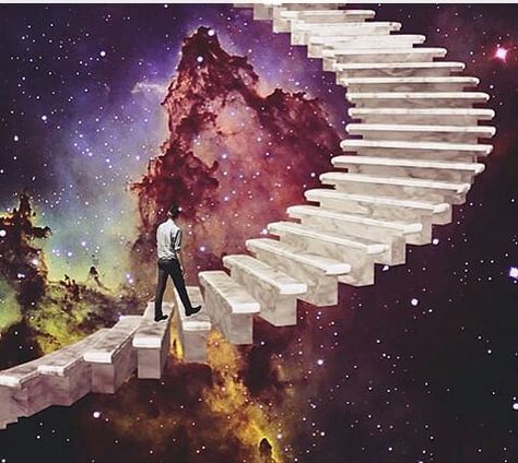 Psychedelic art stairs universe Universe Shifting, Interdimensional Travel, Meditative Painting, Conscious Awakening, Consciousness Quotes, Quantum World, Cosmic Consciousness, Shamanic Healing, Awakening Quotes