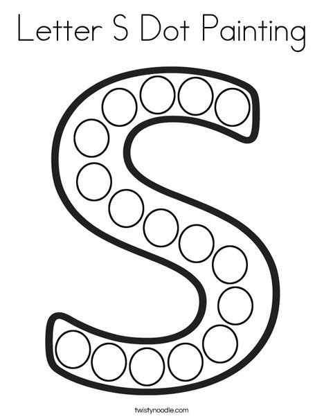 Letter S Dot Painting Coloring Page - Twisty Noodle Letter J Dot Painting, Dot Letter Printables Free Preschool, Letter S Activities For Kindergarten, S Is For Craft, Letter S Preschool Activities, Letter S Crafts For Preschool, Letter S Activity, S Activities For Preschool, Letter S Preschool