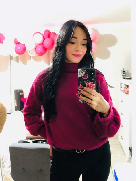 Magenta Sweater Outfit, Magenta Sweater, Sweater Outfit, Sweater Outfits