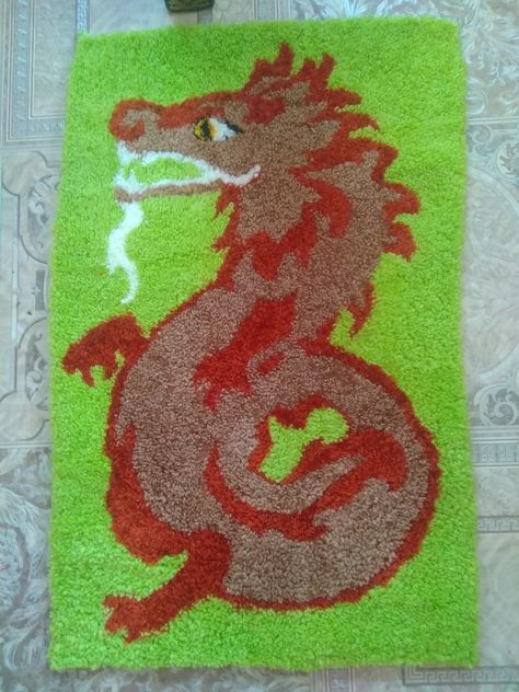 Dragon Carpet, Punch Ideas, Needle Punch, Tufted Rug, Green Backgrounds, Chinese Style, Supernatural, Selling On Etsy, Sell On Etsy