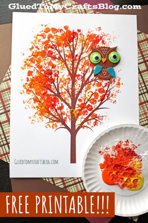 Bubble Wrap Stamped Autumn Tree Craft Autumn Tree Craft, Bubble Wrap Crafts, Fall Art Projects, Fun Halloween Crafts, Autumn Activities For Kids, Tree Craft, Preschool Arts And Crafts, Autumn Tree, Fall Halloween Crafts