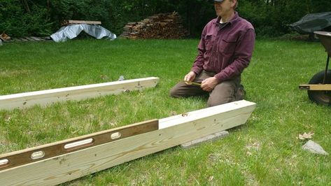 Building The Skids How To Build A Shed On Skids, Portable Sheds, Ground Level Deck, Rough Sawn Lumber, Patio Blocks, Gable Trim, Building A Storage Shed, Portable Shelter, Diy Horse Barn