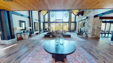 Log And Timber Homes, Modern Glam Living Room, Cabin Mansion, Mansion Tour, Timber Homes, Luxury Houses Mansions, Luxury Estate, Golden Eagle, Log Cabin Homes