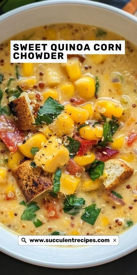 Quinoa Corn Chowder, Quinoa In Soup, Vegetarian Chowder Recipes, Vegan Soup Recipes Instant Pot, Vegan Corn Chowder Recipe, Healthy Dairy Free Soup, Vegan Corn Soup, Healthy Soup Recipes Dairy Free, Well Your World Recipes