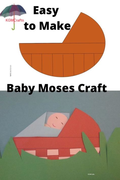 An easy to make Baby Moses craft. Use either a paper plate or download a PDF to make the craft to go with your Bible story. Baby Moses Art Preschool, Moses Basket Craft Sunday School, Preschool Moses Craft, Baby Moses Preschool Craft, Moses Sunday School Craft, Moses Bible Activities For Kids, Birth Of Moses Craft, Moses In The Basket Craft, Moses In A Basket Craft