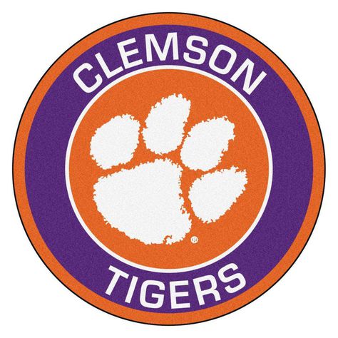 Ncaa Clemson University Purple 2 ft. 3 in. x 2 ft. 3 in. Round Accent Rug Nylon Carpet, Clemson University, Clemson Tigers, Orange And Purple, Tigers, Ncaa, University, Carpet, Rug