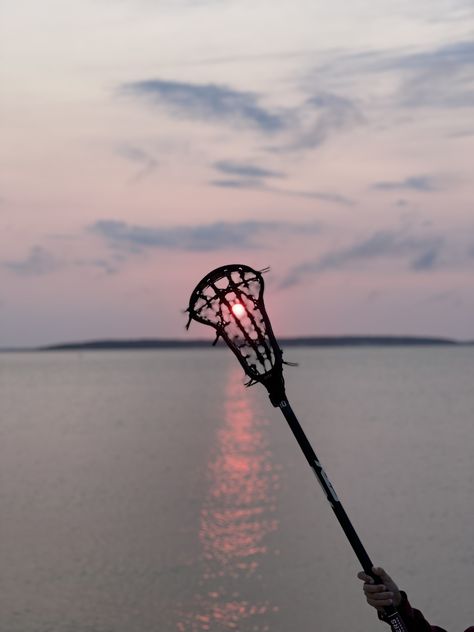 My pin is a lacrosse stick holding the sun at the sunset No Filter, Lacrosse, The Beach, Filter