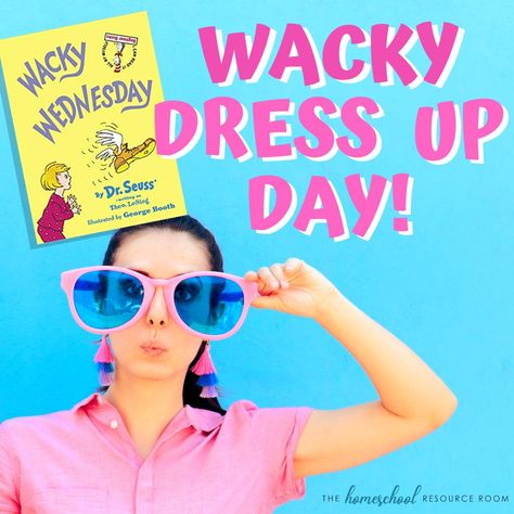 Dress up ideas for Wacky Wednesday Dress Wacky Day Schools, Wacky Wednesday Dress Up Ideas, Wacky Wednesday Ideas, Homeschool Motivation, Wacky Tacky Day, Wacky Day, Tacky Day, Wednesday Ideas, Literacy Week