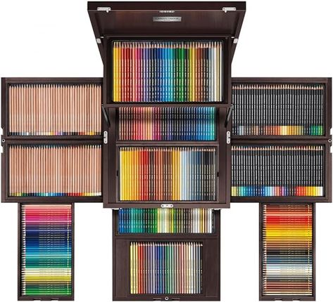 Amazon.com: Caran d'Ache 30th Anniversary Treasure Chest : Everything Else Pitt Artist Pens, Art Supplies Storage, Cool School Supplies, Caran D'ache, Artist Pens, Pastel Pencils, Cute School Supplies, Drawing Supplies, Stationery Organization