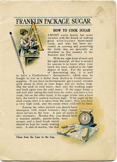 vintage recipe, franklin sugar, old recipe page, shabby recipe, junk journal printable, vintage kitchen clip art Cookbook Pages, Filofax Diy, Home Made Candy, Journal Printables Free, Marble Board, The Knack, Old Design, Book Page Art, Recipe Template