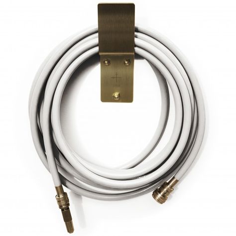 Object of Desire: Gardenlust Hose from Lepaar: Gardenista Garden Hose Reel Ideas, Hose Reel Ideas, Hose Station, Brass Wall Hook, Furniture Fittings, Australian Garden, Garden Hoses, Hose Nozzle, Luxury Garden