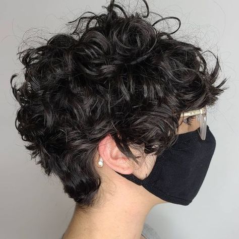 Thick Messy Curly Pixie Cut Pixie Haircut For Thick Curly Hair, Very Short Messy Hair, Messy Curly Pixie Haircut, Super Short Shaggy Pixie, Long Pixie Haircut Curly Hair, Short Curly Pixie Round Face, Ear Length Curly Hair, Curly Pixie Cuts Round Face Curls, Very Short Curly Hair Pixie