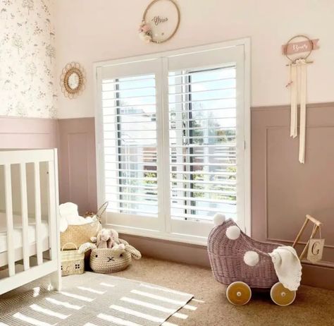 14 Half Wall Panelling Ideas with the WOW Factor! - Style Your Sanctuary Half Panelling, Half Wall Panelling, Wall Panelling Ideas, Room Panelling, Panelling Ideas, Doll Pram, Rose Bedroom, Toddler Bedroom Girl, Baby Girls Room