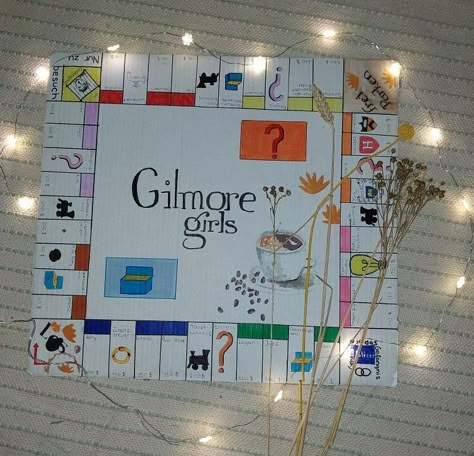 Gilmore Girls Monopoly, Gilmore Girls Games, Gilmore Party Ideas, Basic Guitar Chords Chart, Gilmore Girls Party, Monopoly Cards, Girls Party Games, Monopoly Board, Board Games Diy