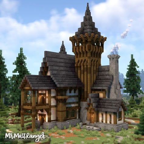 MrMattRanger | Minecraft Builder on Instagram: "Medieval Guild Hall Build ——————————————————— Shaders: Complimentary Link to Youtube Channel in the bio. ——————————————————— #minecraft #minecraftbuilds #minecraftbuild #mcpe #minecraftideas #minecraftidea #minecraftdesigns #minecraftinspiration #minecrafttips #minecraftinspiration #minecrafthowto #minecrafttutorial #minecraftmedievalhouse #minecraftmedieval #minecraftmedievalvillage #minecraftfantasy #minecraftfantasymedieval" Big Minecraft Houses Mansions, Minecraft Taiga House, Modern Minecraft Houses Interiors, Midevil Minecraft Build, Modern Minecraft Houses Tutorials, Minecraft House Survival, Medieval Guild, Magical Minecraft, Castle Blueprints