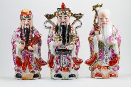 Fu Lu Shou Three Chinese Sta Fu Lu Shou Symbols, Chinese Good Fortune Symbols, Pixiu Chinese Art, Fudo Myoo Statue, Japanese Good Luck Charm, Online Dating Websites, Dating World, Three Star, Looking For Love