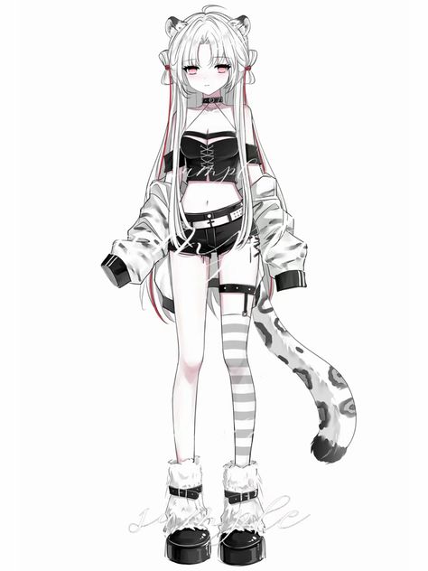 Vtuber Model Design Ideas, Cat Vtuber, Vtuber Outfit Ideas, Vtuber Model, Character Model Sheet, Hand Drawing Reference, Drawing Bag, Cute Games, Figure Drawing Reference