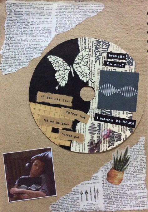 Arctic Monkeys Diy Ideas, Arctic Monkeys Gift Ideas, Cd Painting Aesthetic Vintage, Music Bedroom Aesthetic, Inspiration Sketch, Cd Wall Art, Vinyl Art Paint, Artsy Crafts, Cd Painting