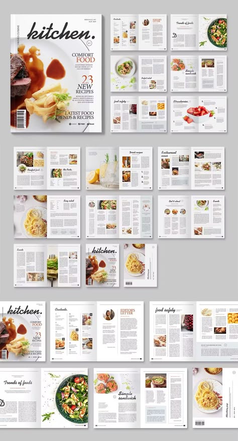 Cookbook Page Layout, Baking Magazine Layout, Recipe Graphic Design Layout, Cooking Magazine Layout, Magazine Layout Design Food, Food Magazine Layout Design Creative, Japanese Food Magazine, Recipe Design Layout, Recipe Layout Design